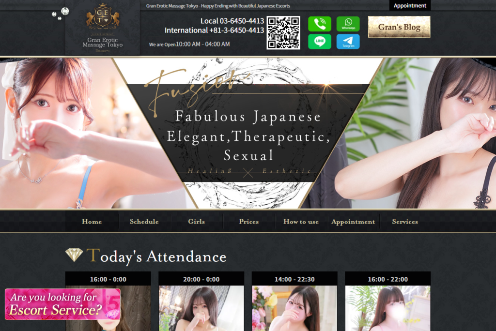 Gran Erotic Massage Tokyo - Happy Ending with Beautiful Japanese Escorts